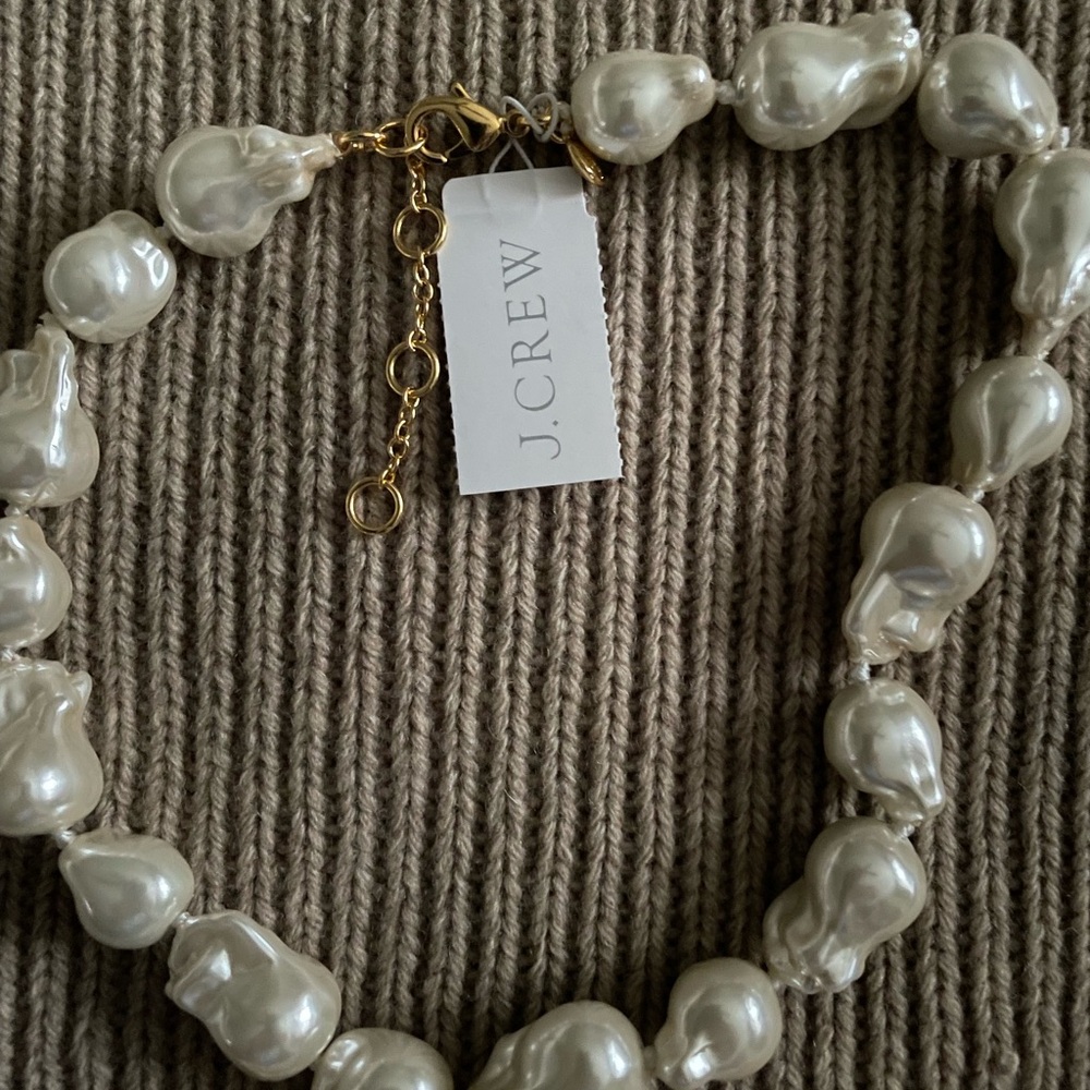 J. Crew White Pearl Baroque Necklace - Picture 2 of 11